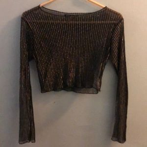 Sheer Metallic Nasty Gal Long Sleeve